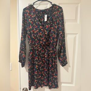 GAP Floral Mini Dress - Black with Red and Yellow Accents